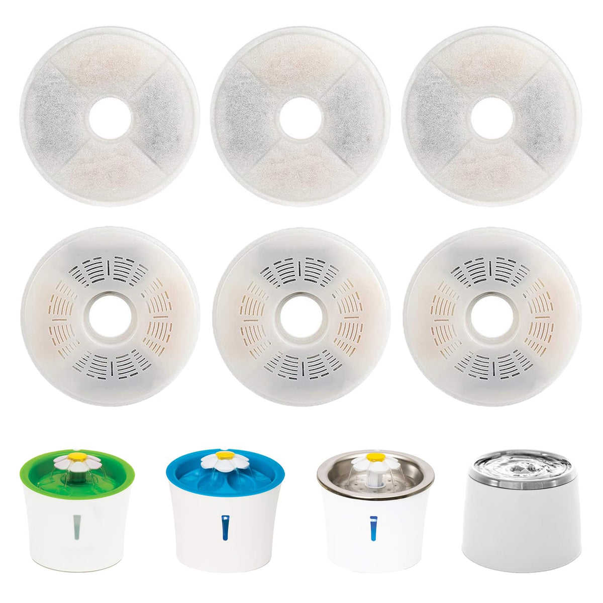 Filtres WEZEBEL 6-pack pour fontaine Catit, eau plus fraîche et propre.