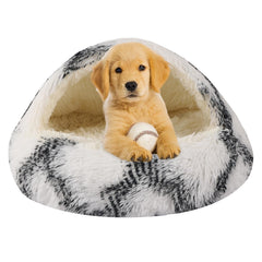 WgoogW lit-nid petit chien gris-blanc, chaleur et sécurité.