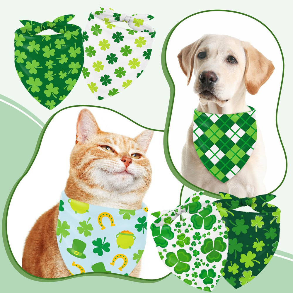 Whaline bandana chien Saint-Patrick rayures vertes pour respirabilité et confort.