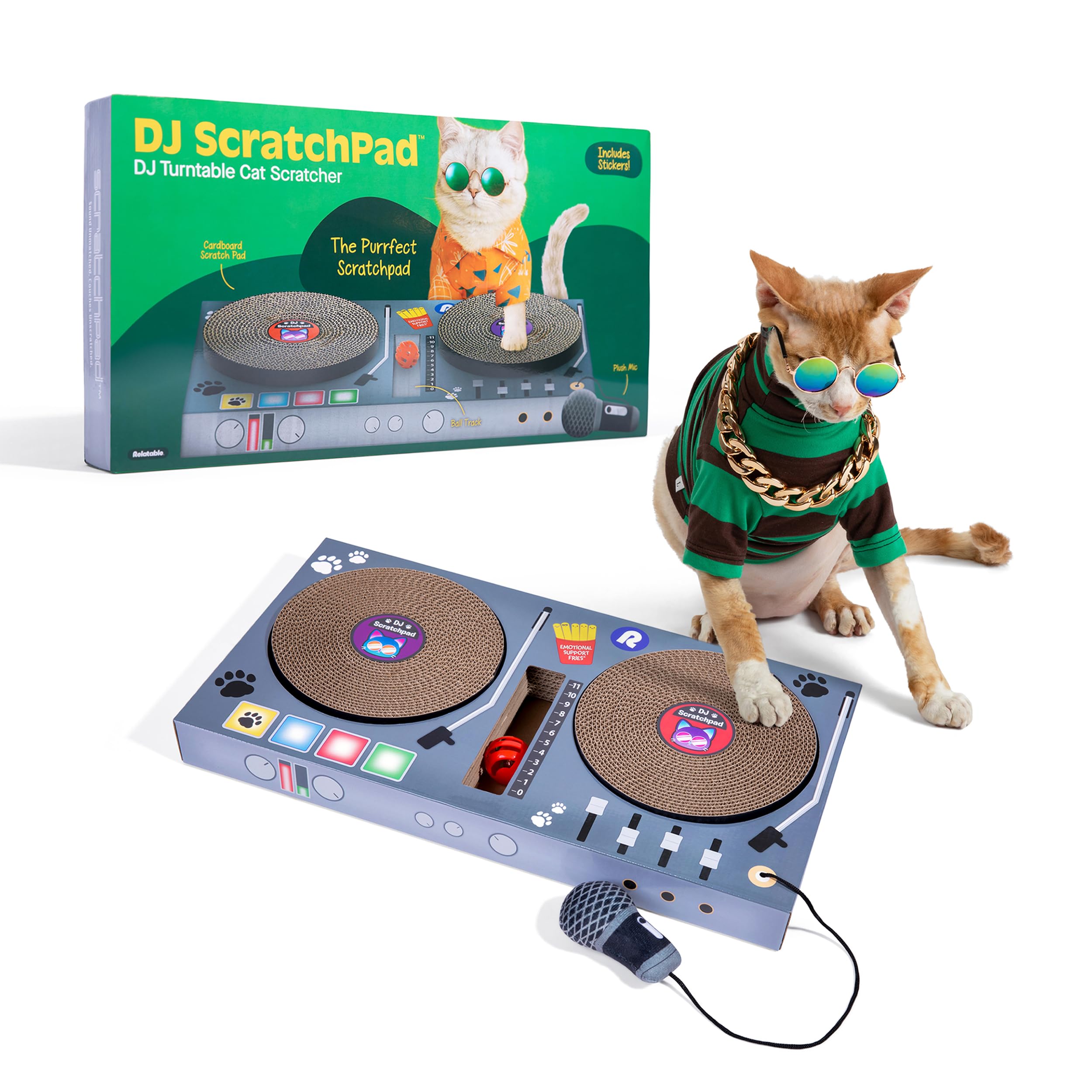 DJ Scratchpad WHAT DO YOU MEME zone-grattage-chat: stimulation durable pour votre chat.