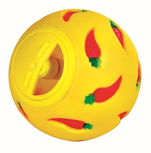Balle-traitement Wheeky 7 cm jaune, stimulation mentale et activité physique.