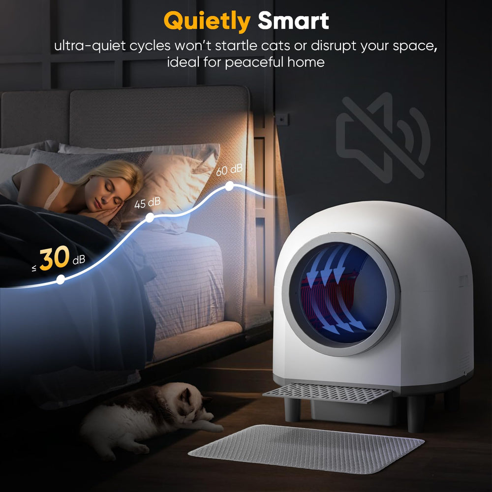 Whiffee litière grande chambre 88L pour plusieurs chats, espace confortable.