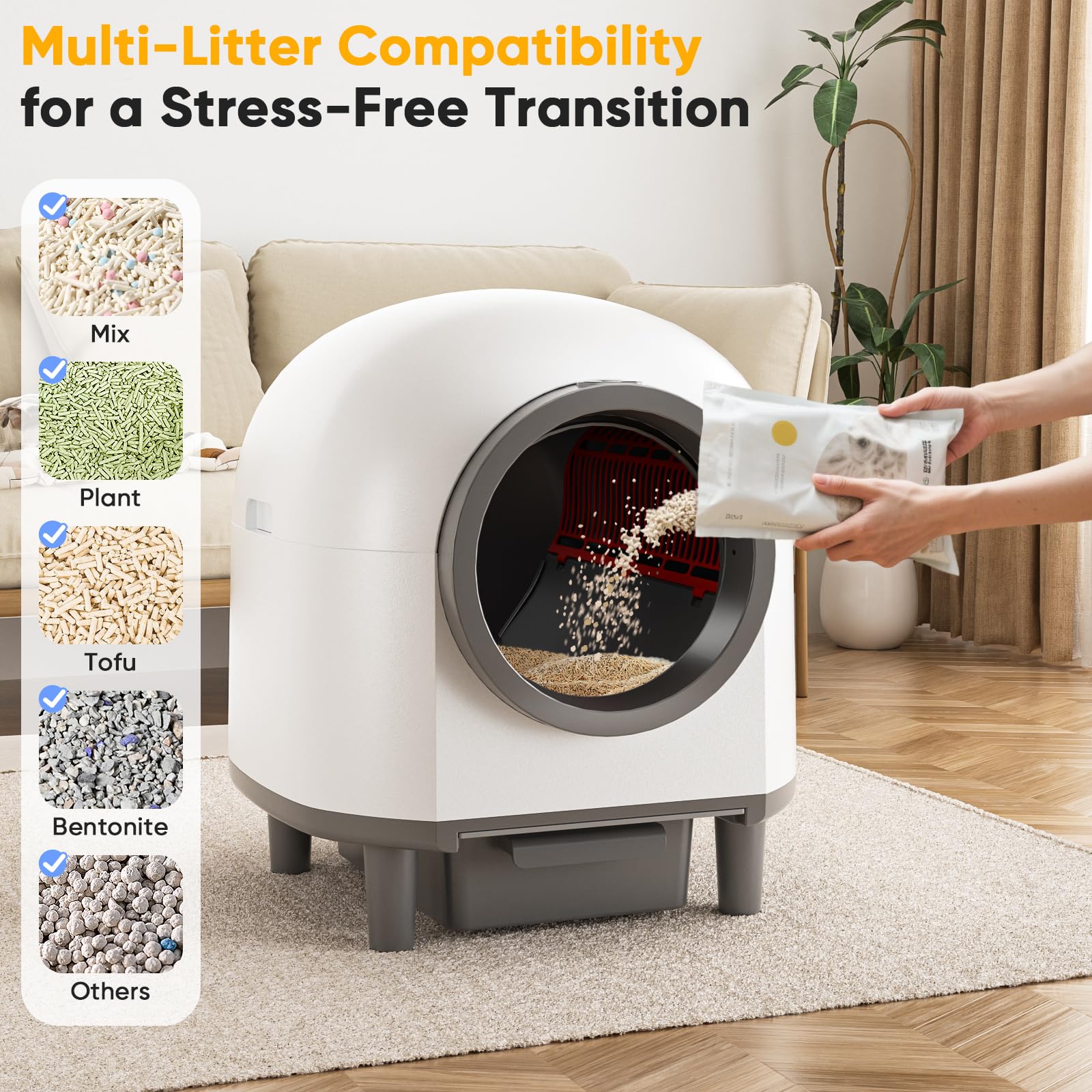 Whiffee litière tapis anti-odeur pour sol propre.
