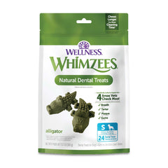 Whimzees Alligator – bouchée dentaire compacte, nettoyage efficace des dents lors du masticage.