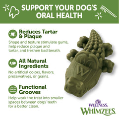 Whimzees Alligator – fraîcheur d'haleine grâce à l'action de mastication