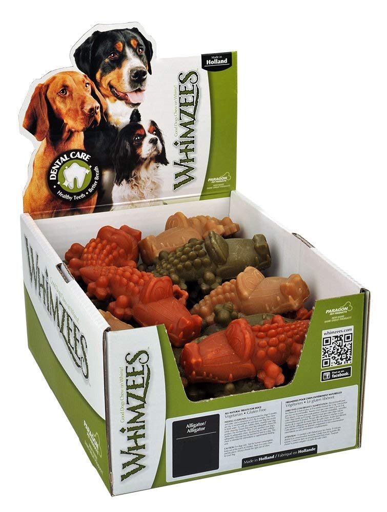 Whimzees Alligators Petits, paquet de 150, soutien potentiel à l'hygiène dentaire des chiens.