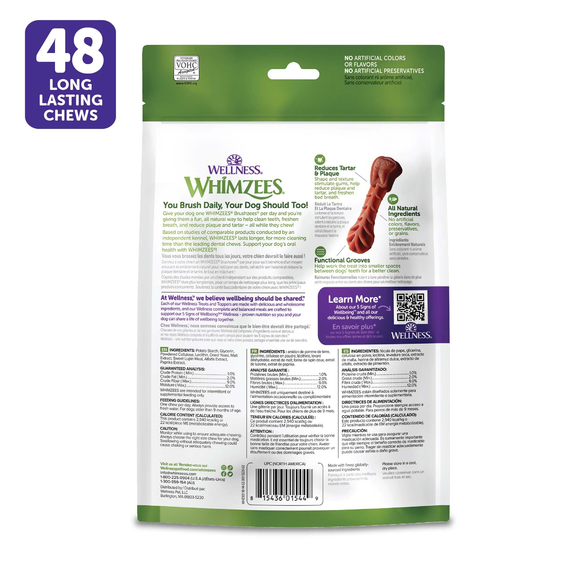 Whimzees Brushzees longue durée : mâchage prolongé pour nettoyage