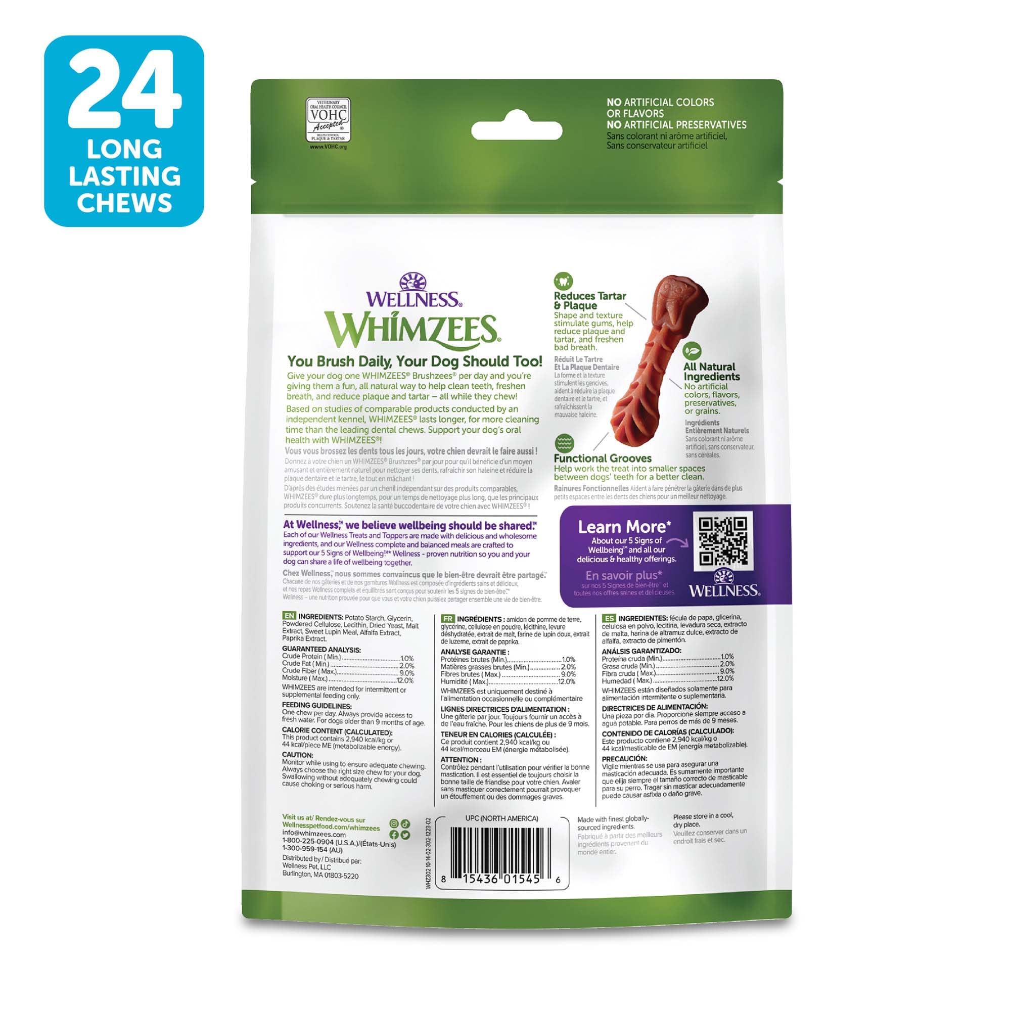 Whimzees Brushzees réduction du tartre grâce au mâchage.