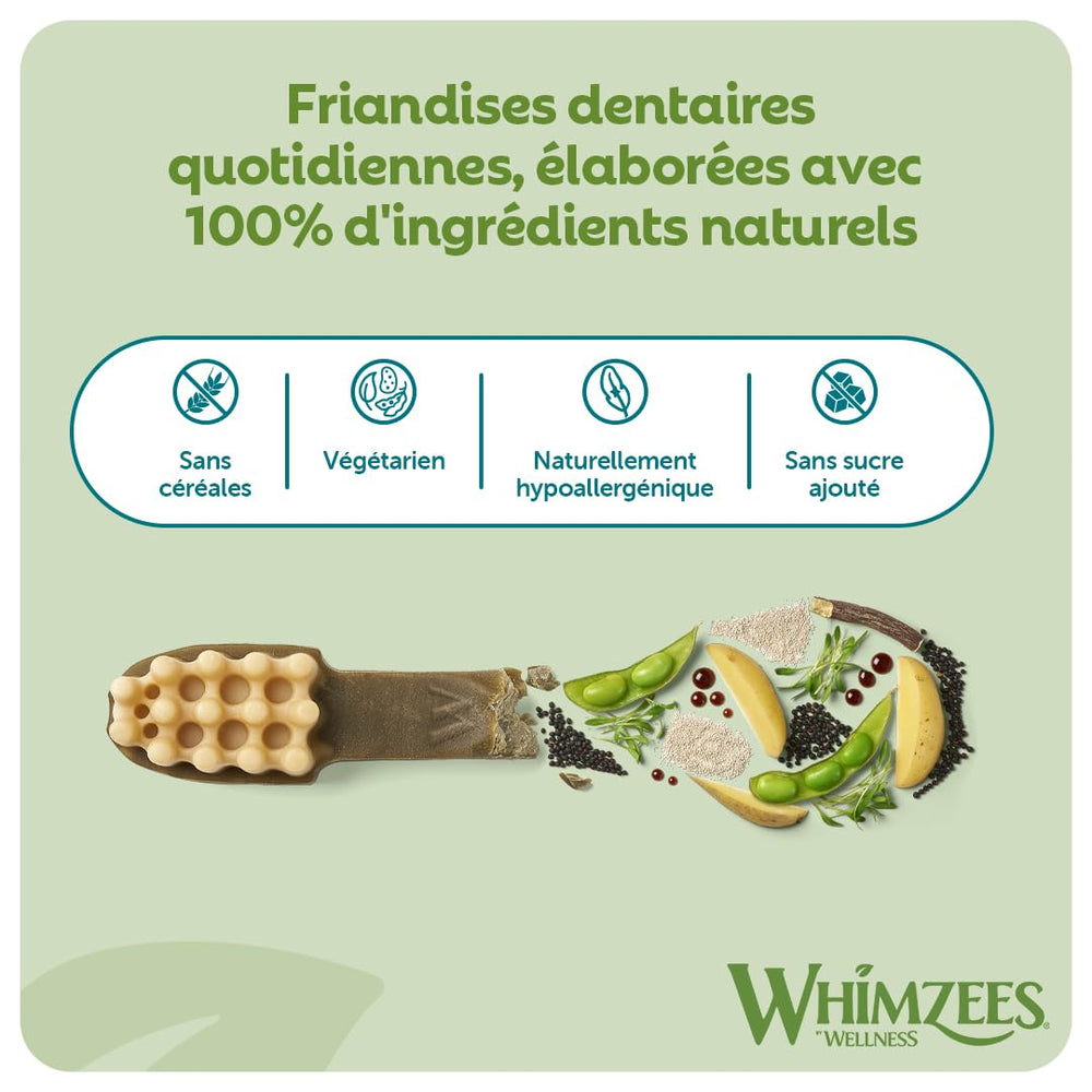 Whimzees canaux et reliefs petites: ciblent les zones difficiles pour une meilleure hygiène.