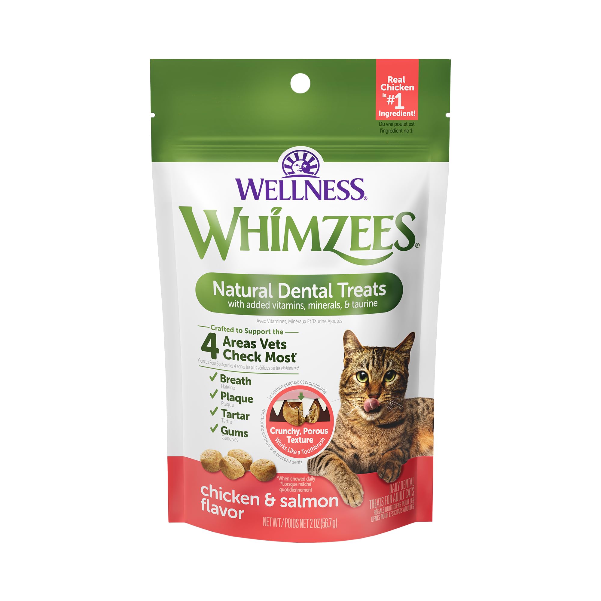 Whimzees Chat – emballage sachet pratique pour friandises dentaires quotidiennes.