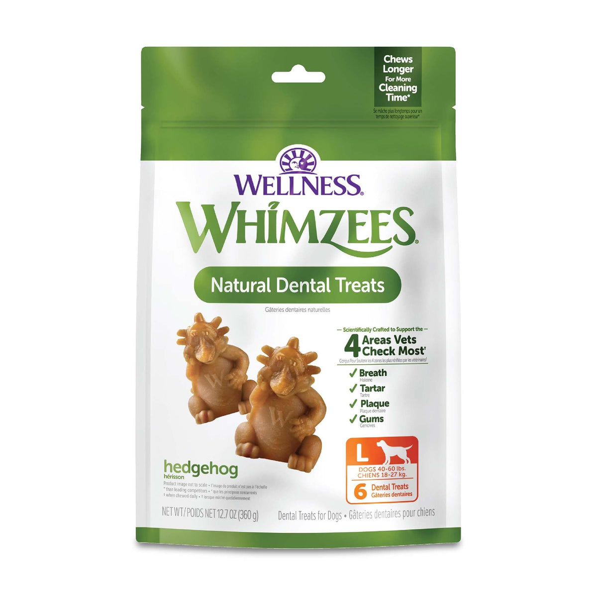 Whimzees Hedgehog bouchée dentaire en hérisson pour haleine fraîche après le mâchage