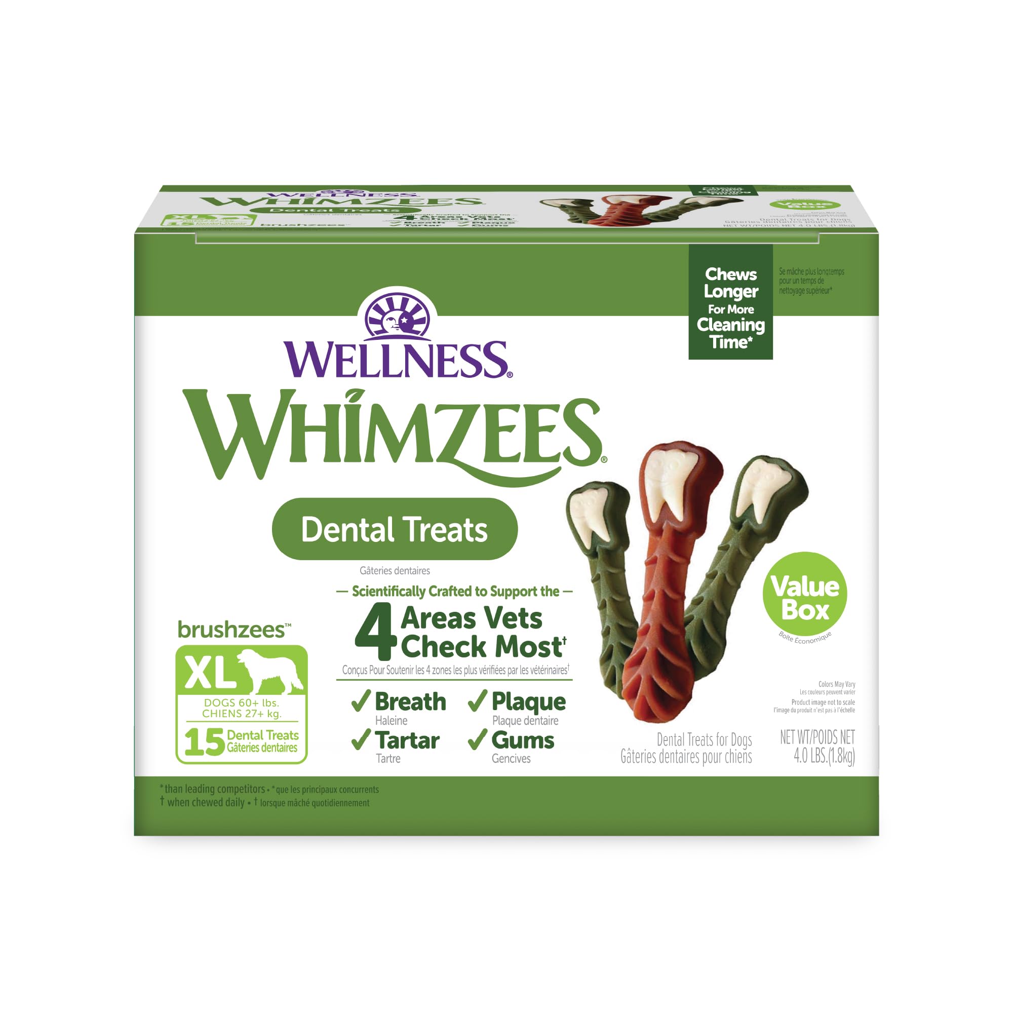 Whimzees Pack Bien-Être emballage 64oz pour une routine dentaire pratique