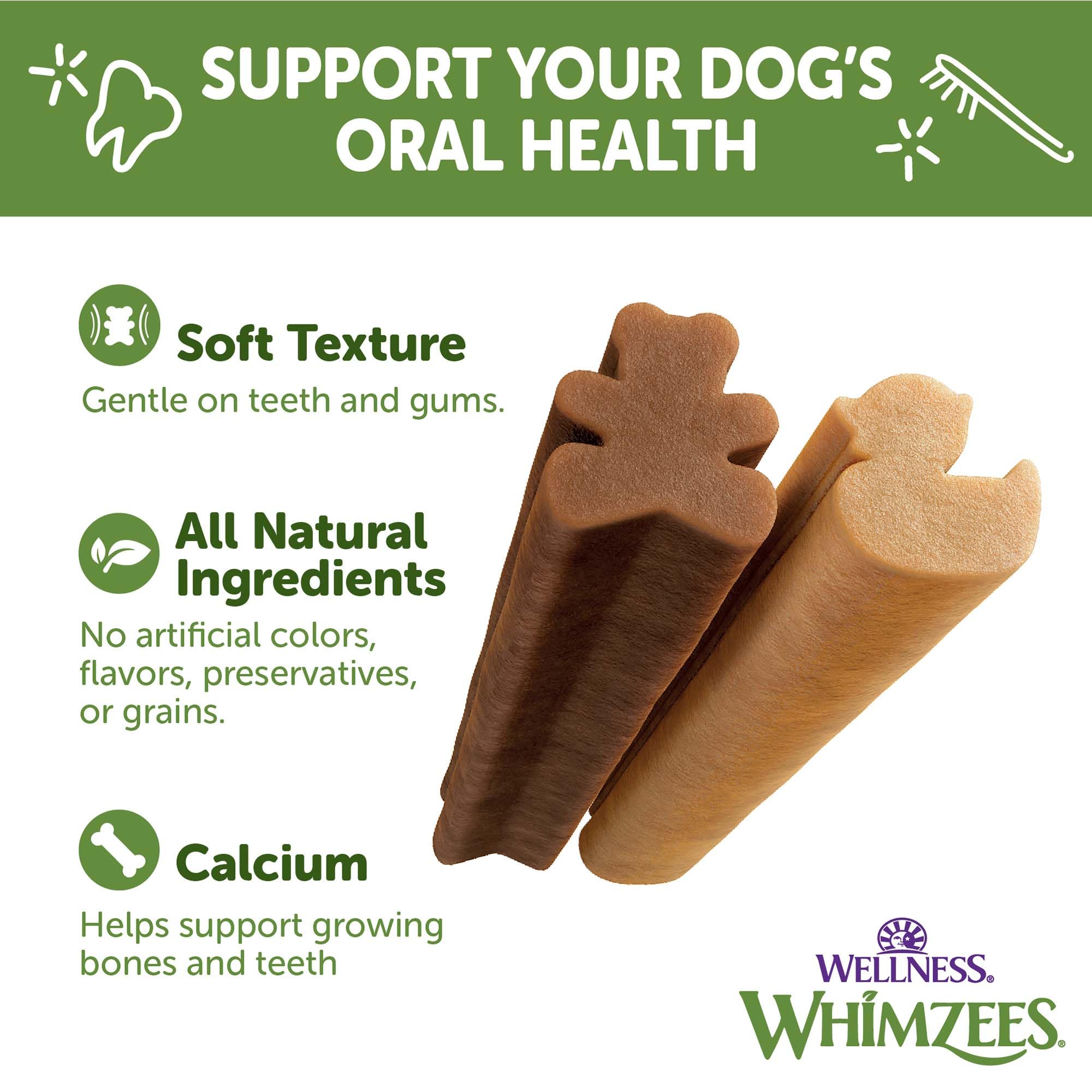 Whimzees réduction tartre et plaques – friandises dentaires adaptées chiots.