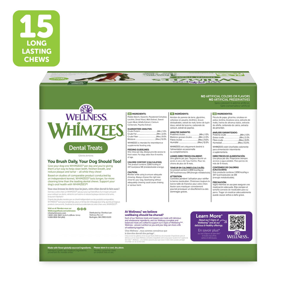 Whimzees sans cereales et sans colorants, idéal pour chiens sensibles