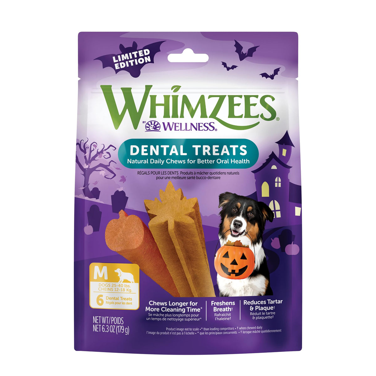 Whimzees sante dentaire pour chien moyen automne et haleine potentiellement fraîche
