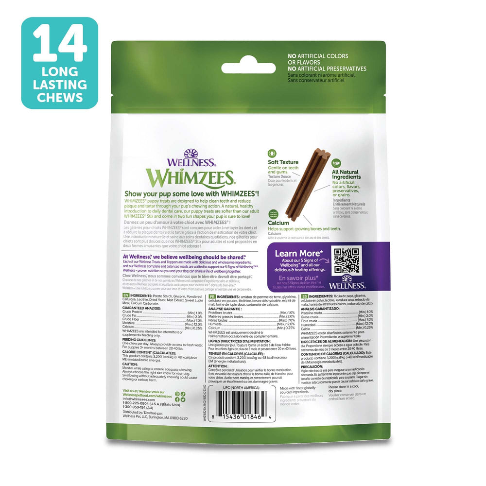 Whimzees texture douce – mâchage agréable pour l’hygiène dentaire.
