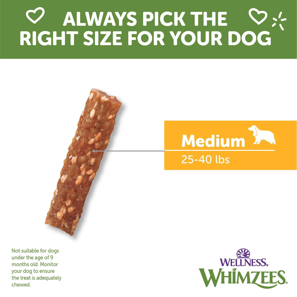 Whimzees Veggie Strip emballage pratique et éthique pour propriétaires attentifs.