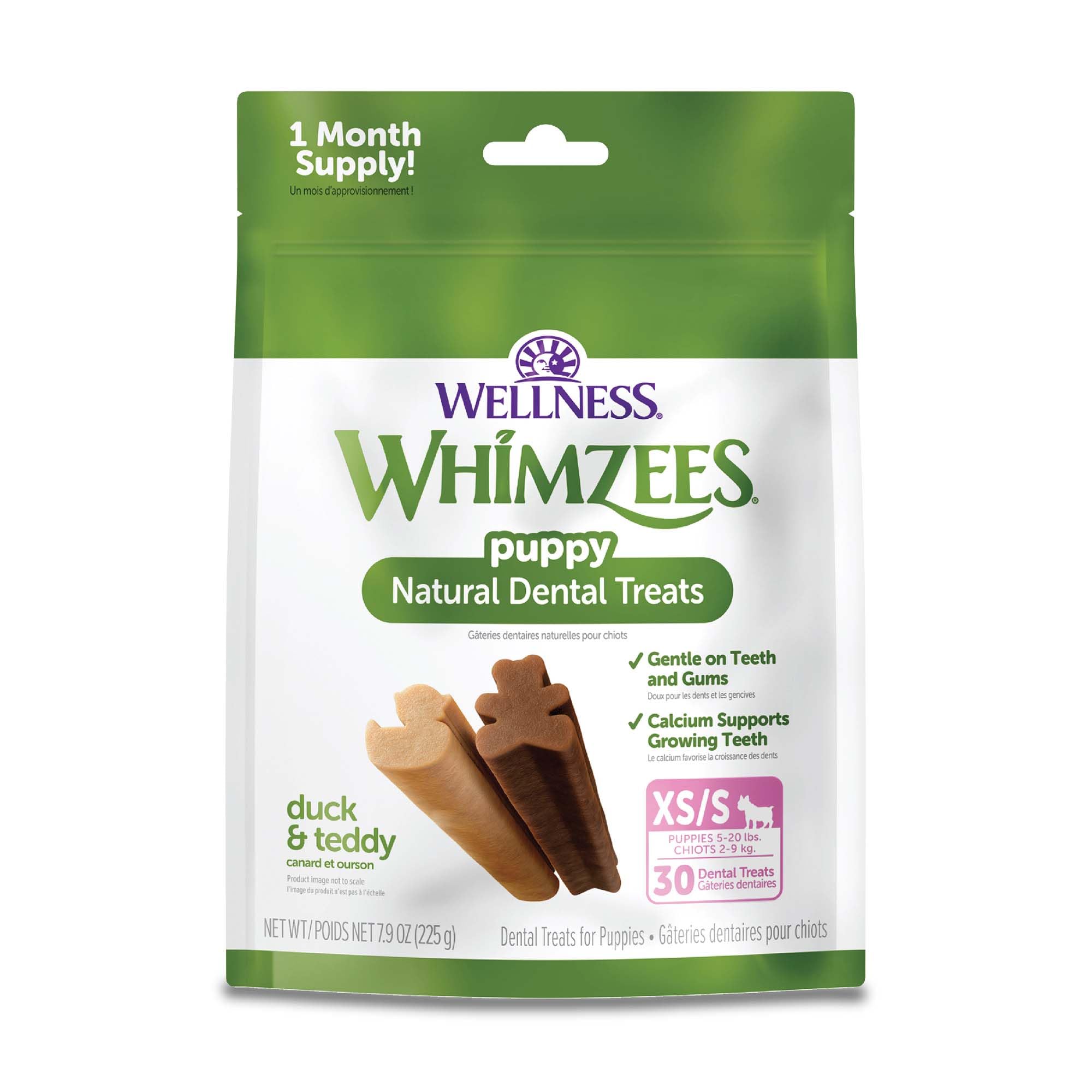 Friandises dentaires Whimzees Wellness pour chiots nettoyant les dents en douceur