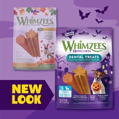 Whimzees Wellness friandises dentaires automne texture naturelle pour une mastication agréable.