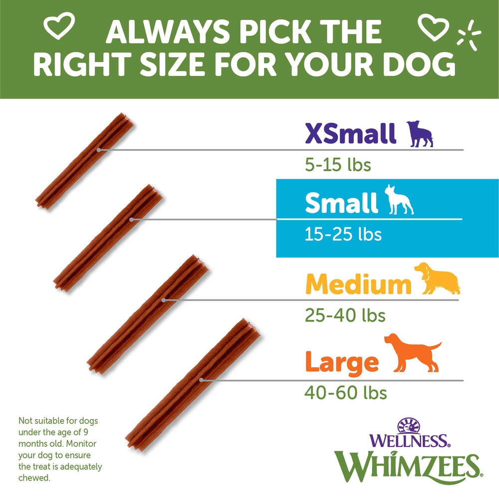 Whimzees Wellness Stix format petit: idéal pour les petites races.
