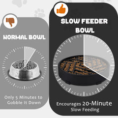 WHIPPY bol slow-feeder 3 tasses: capacité pratique pour chiens de taille moyenne et grande.