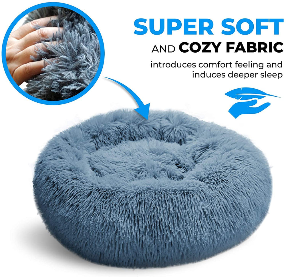 Whiskers et Amis fond-peluche-doux-lit-chat, coussin doux pour sommeil profond.