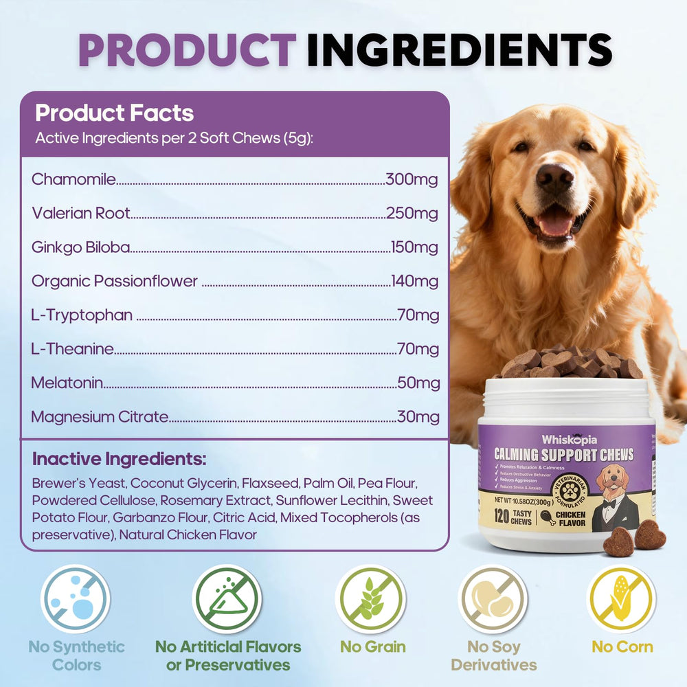 Whiskopia Etiquette Friandises Chiens: emballage clair et usage simple.