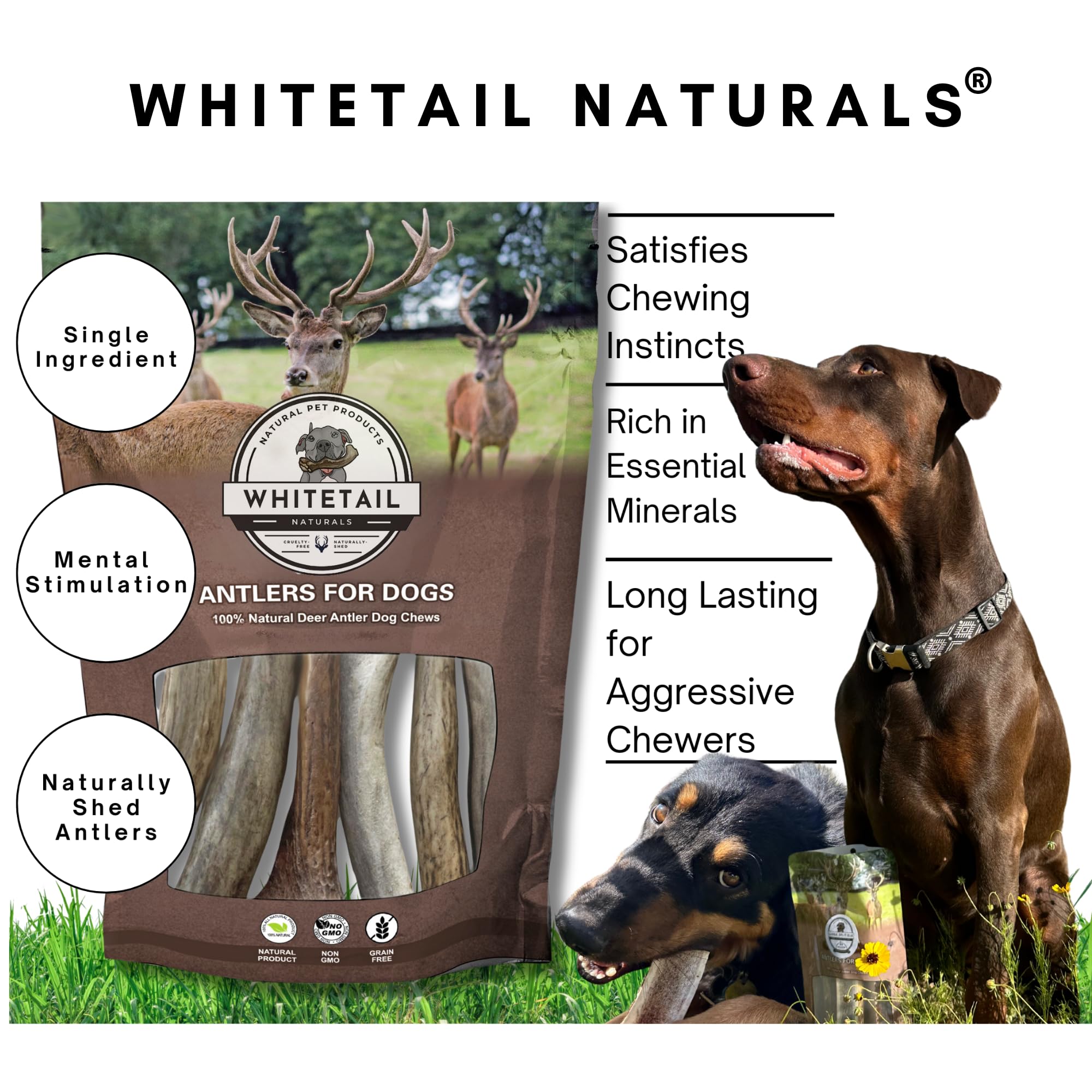 WhiteTail Naturals emballage écologique, pratique et responsable.