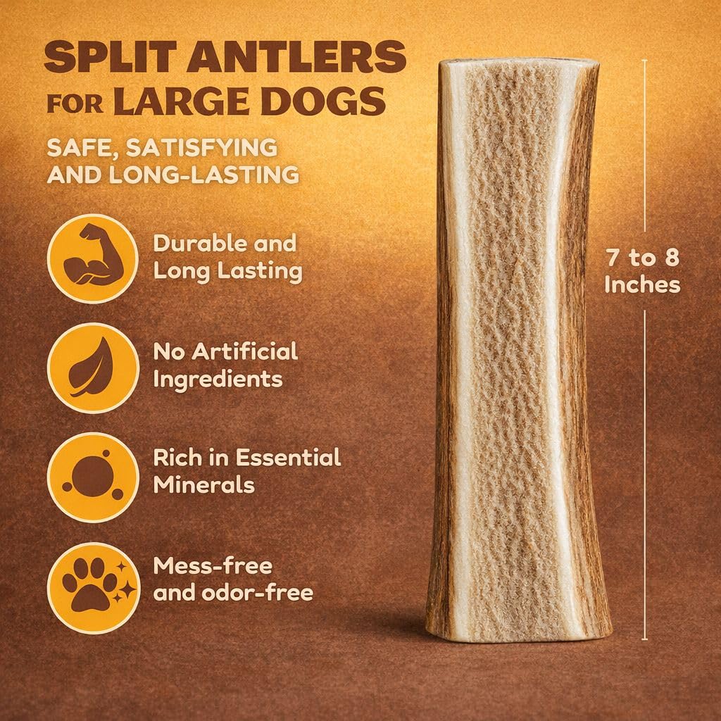 Whitetail Naturals - Ensemble de 3 tranches d'elan, pratique pour grands chiens.