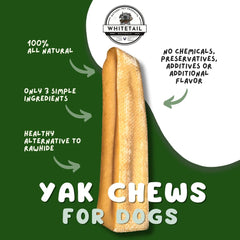 Friandises WhiteTail Naturals sans additifs au fromage de yak pour chiens moyens.