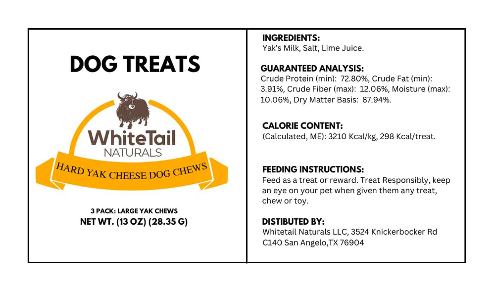 WhiteTail Naturals ingrédients simples: lait de yak, sel et lime.