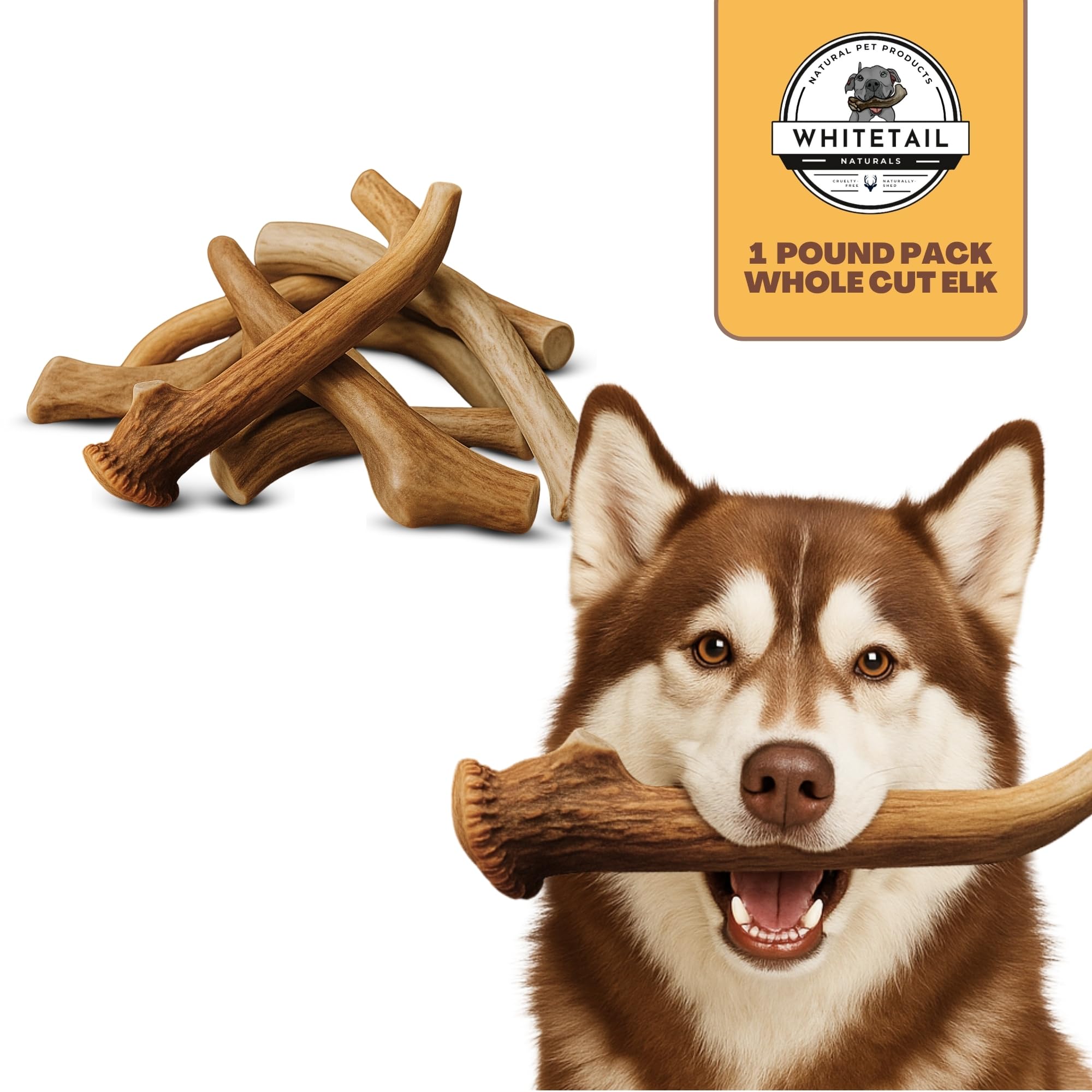 WhiteTail Naturals corne de cerf, source naturelle de minéraux.