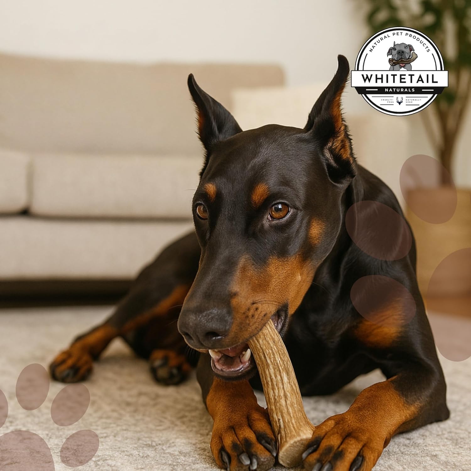 WhiteTail Naturals os de cerf morceau unique pour chien.
