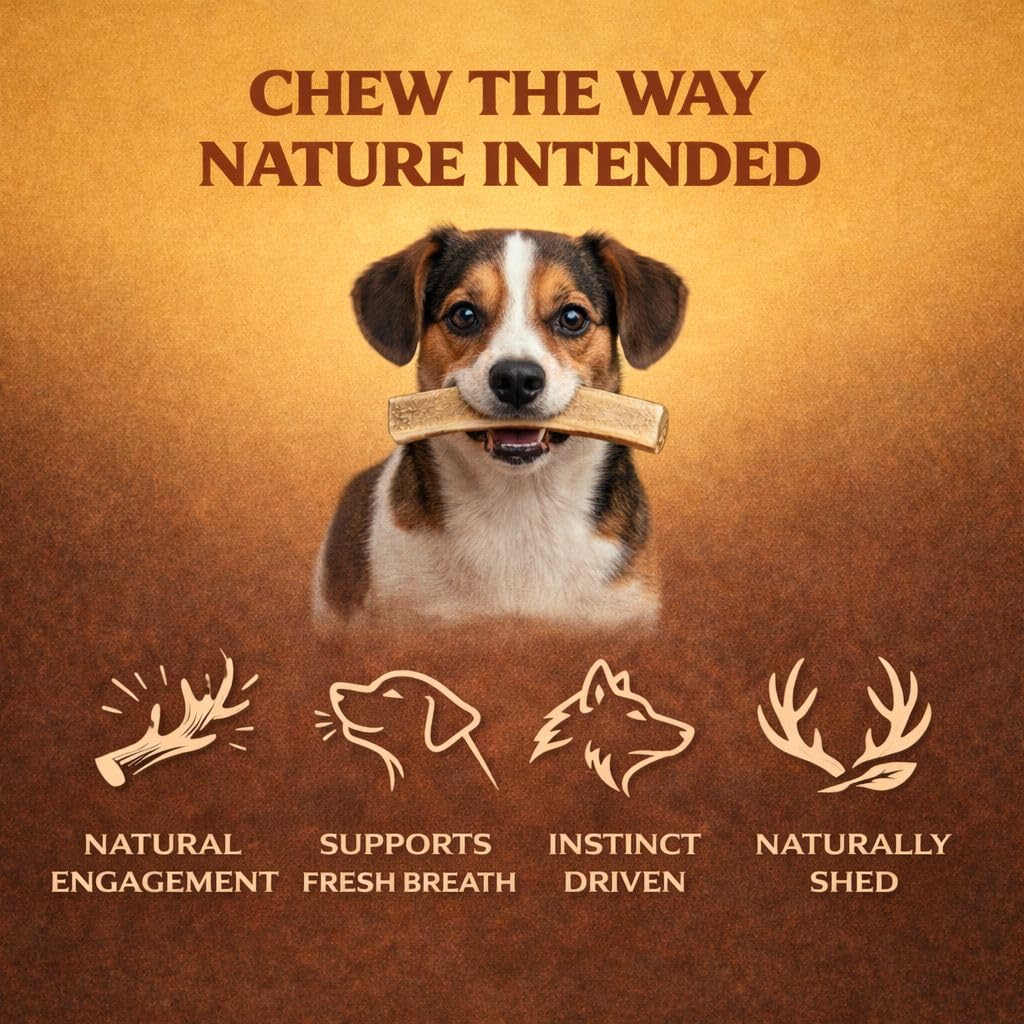 WhiteTail Naturals ramures fendues, choix naturel pour chiens moderes.