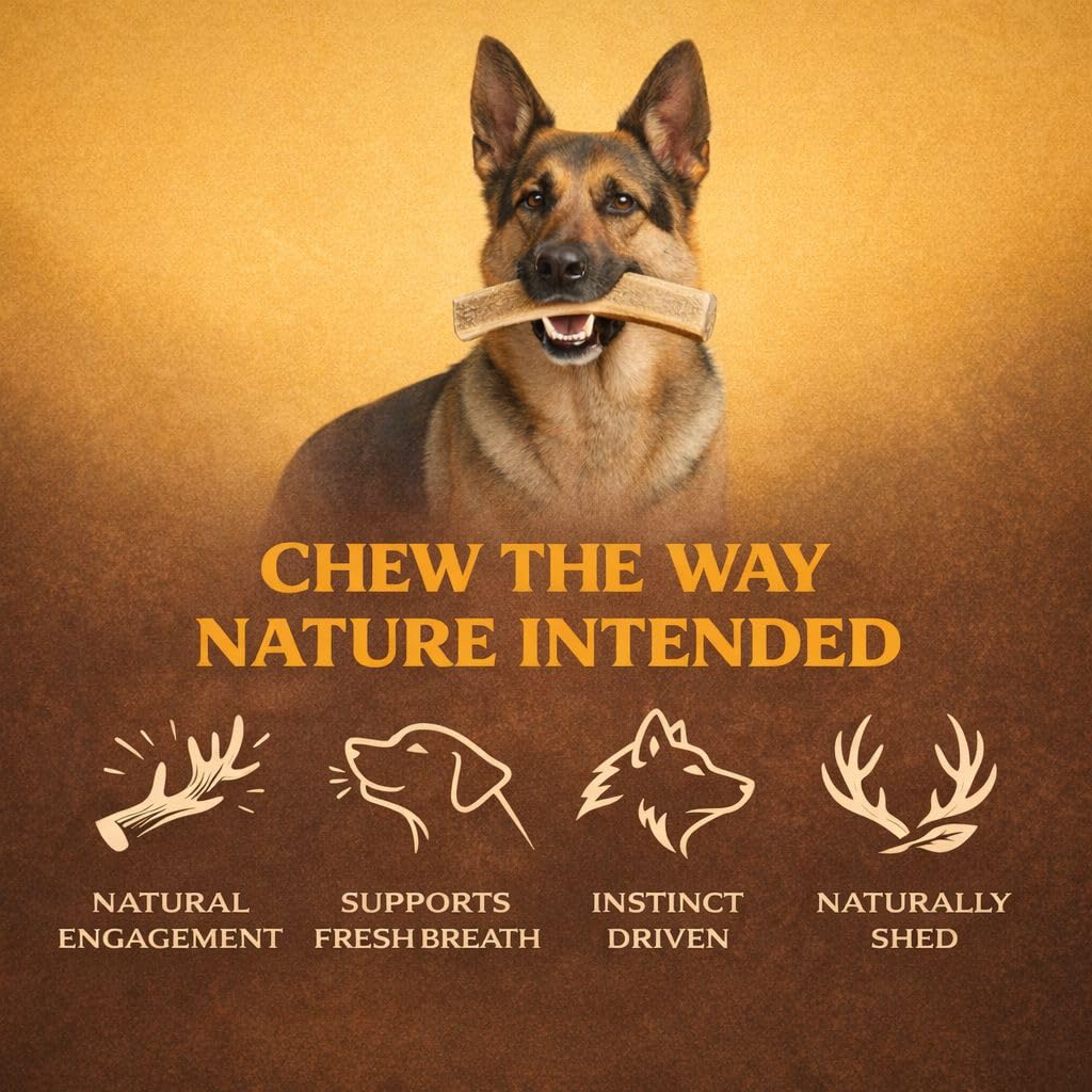 Whitetail Naturals - Tranche d'elan texture naturelle, surface adaptée à la mastication prolongée.
