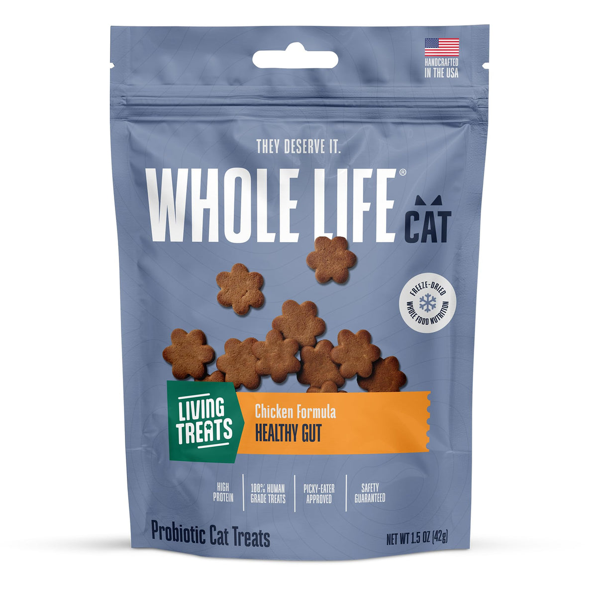 Whole Life Cat Living Treats bouchée poulet yaourt probiotiques pour la digestion
