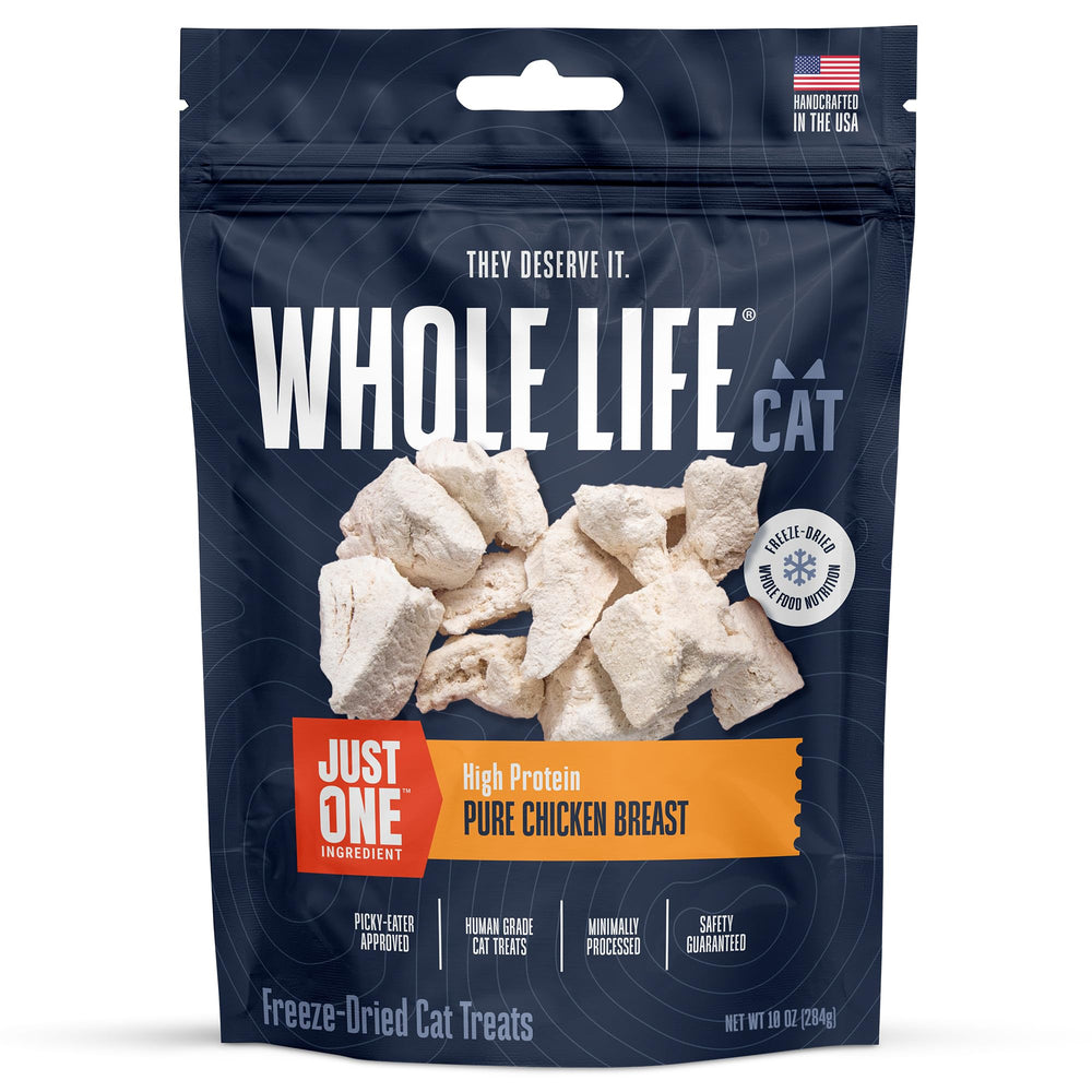 Friandise lyophilisée Whole Life pour chat, idéale pour récompenser et entraîner.