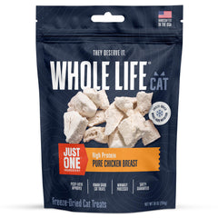 Friandise lyophilisée Whole Life pour chat, idéale pour récompenser et entraîner.
