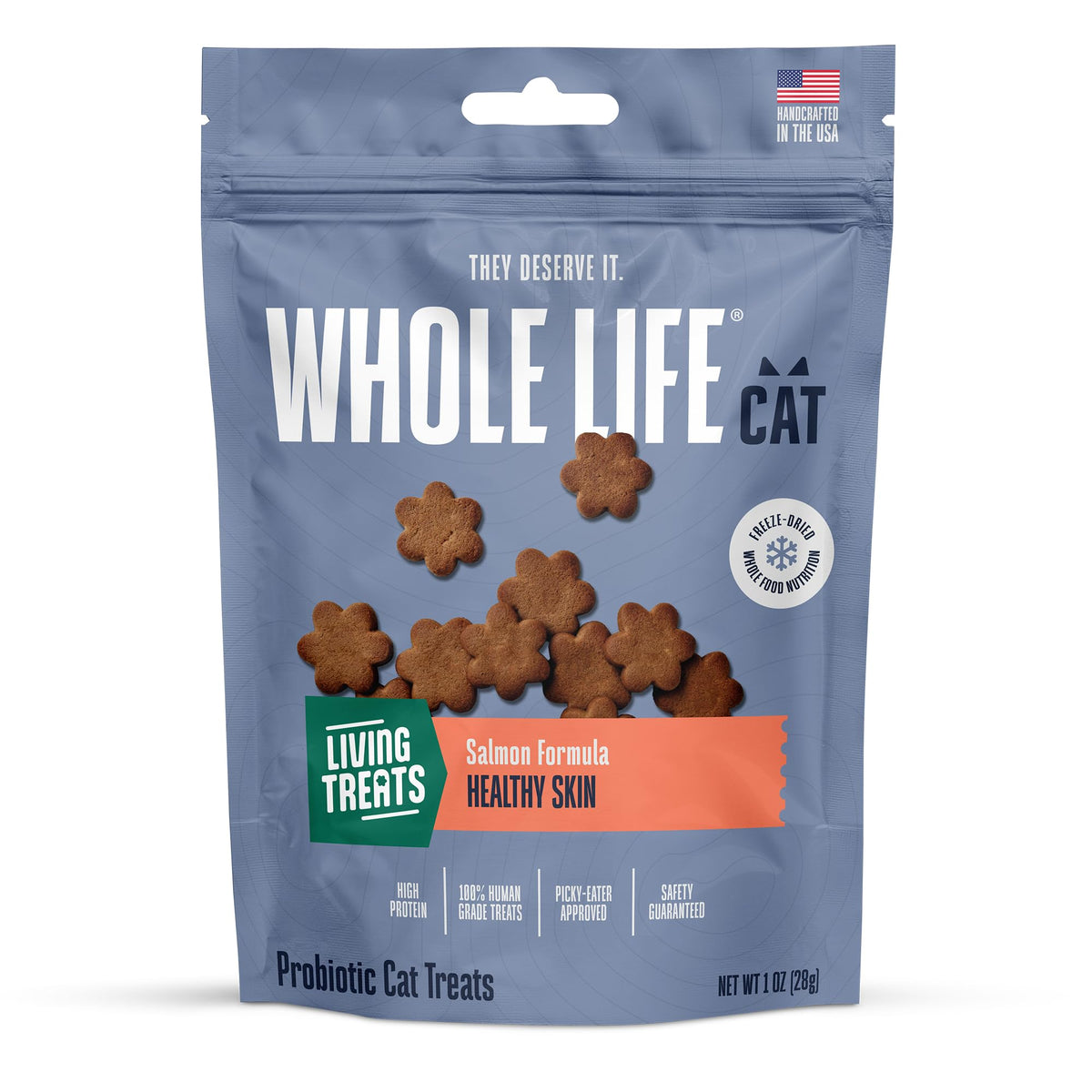 Friandises Whole Life Pet chat saumon-yogourt, bouchées savoureuses pour digestion potentielle