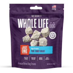 Emballage Whole Life Pet, friandise dinde lyophilise sans additifs.