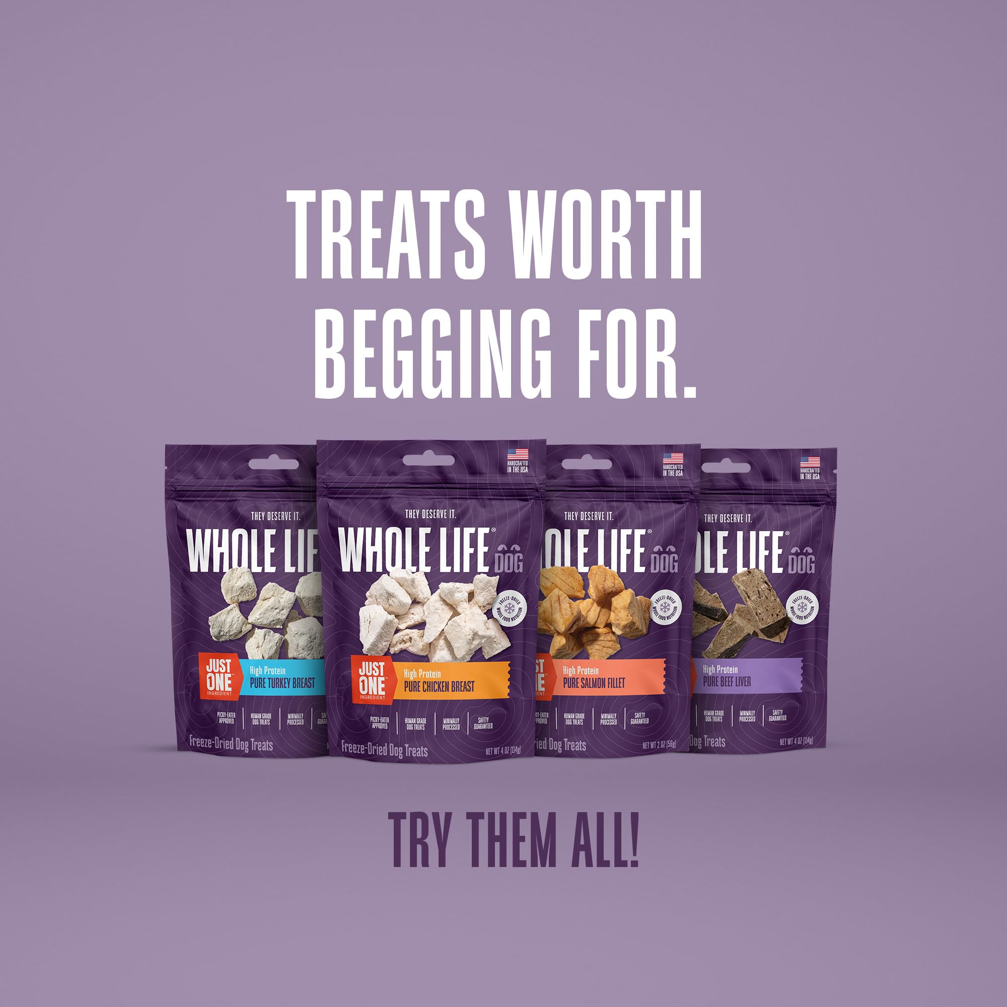Produit fabriqué aux États-Unis, sécurité et traçabilité assurées par Whole Life Pet.