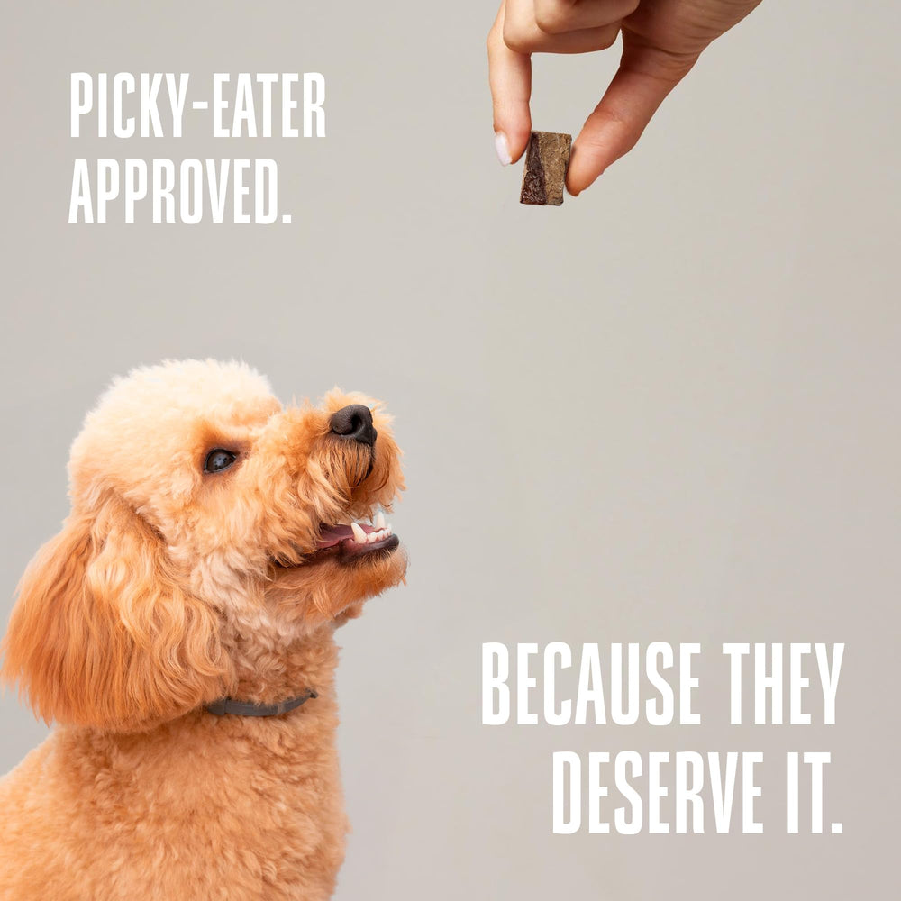 Sans additifs, foie de bœuf séché pour chiens sensibles.