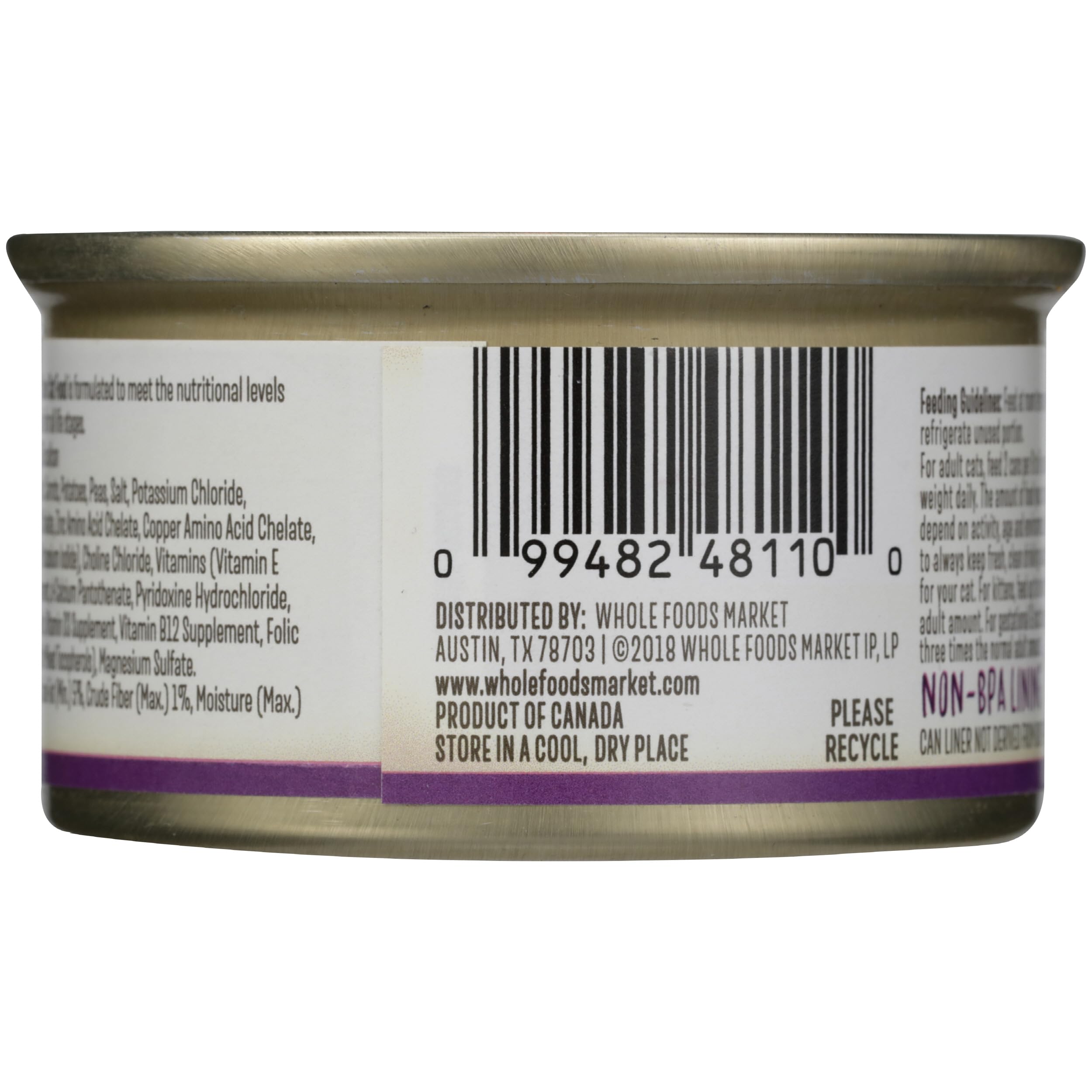 Whole Paws emballage sans BPA pour chat, sécurité alimentaire.