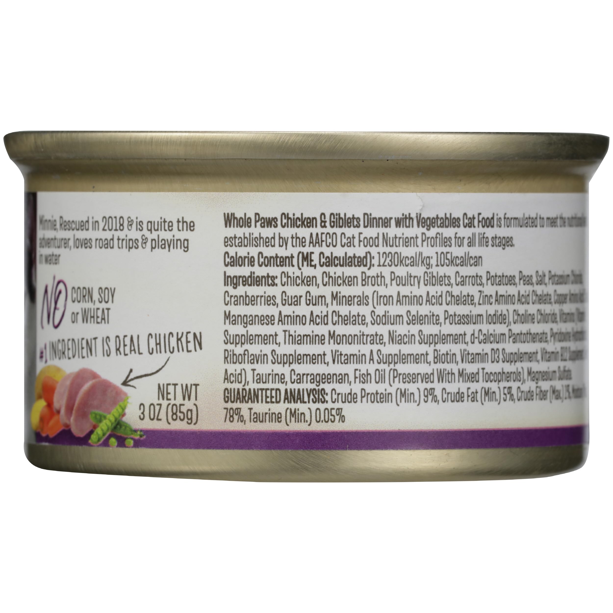 Whole Paws idéal pour chats sensibles, digestibilité potentielle.