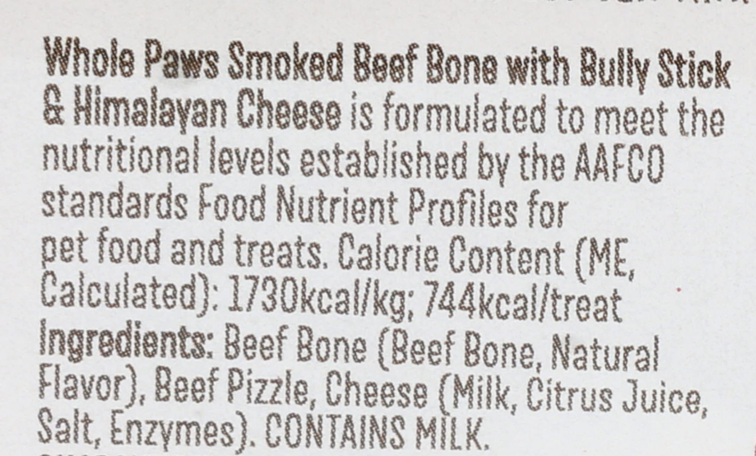 Whole Paws – mélange boeuf fumé et fromage Himalaya pour une mastication durable et savoureuse.