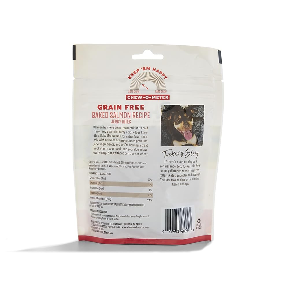 Whole Paws tendres morceaux saumon, bouchées savoureuses pour chiens actifs.