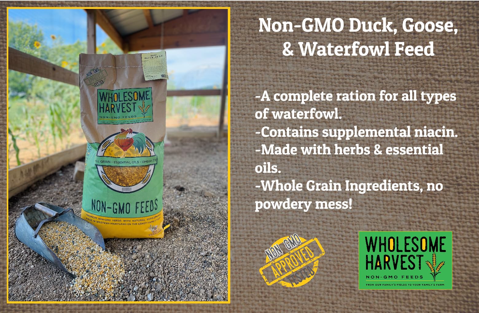 Wholesome Harvest nutrition-equilibree : nutrition équilibrée pour croissance stable.