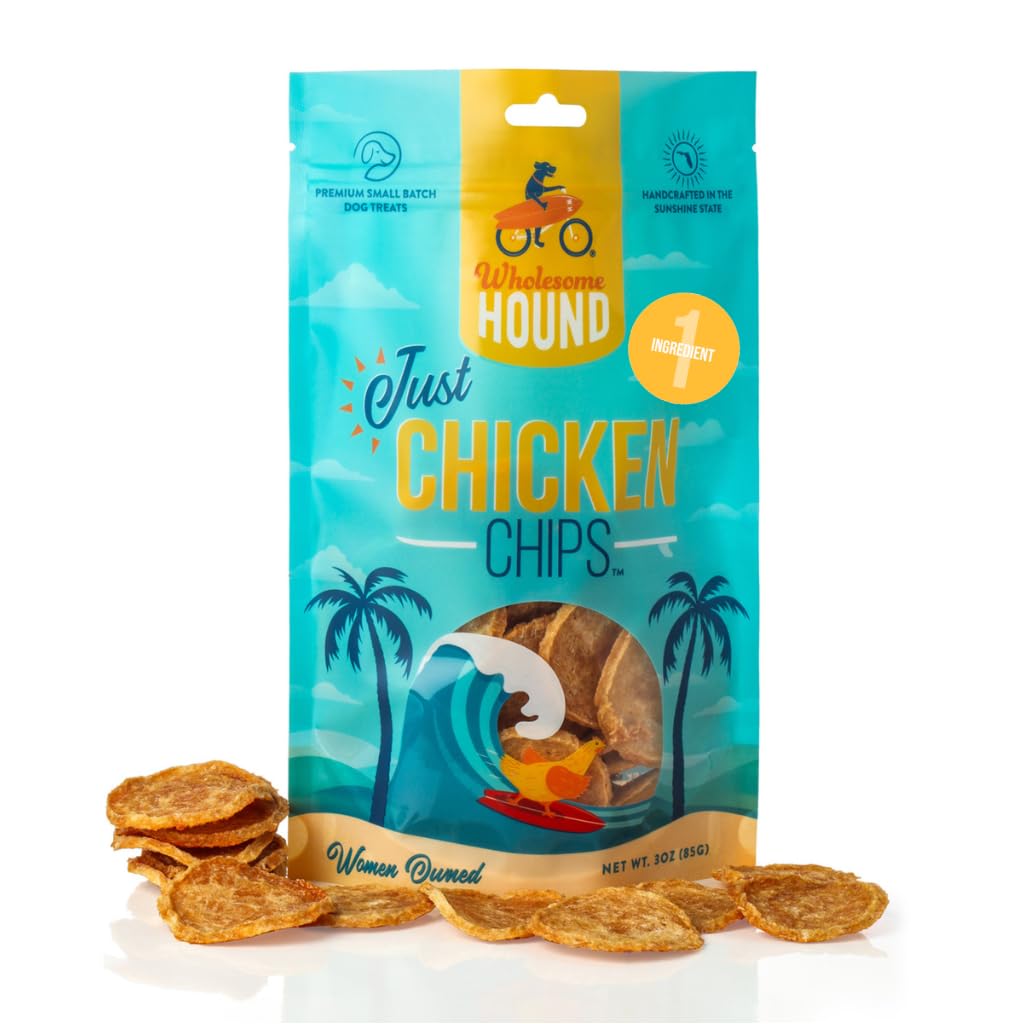 Friandises Wholesome Hound Poulet en emballage, parfaites pour l’entraînement.