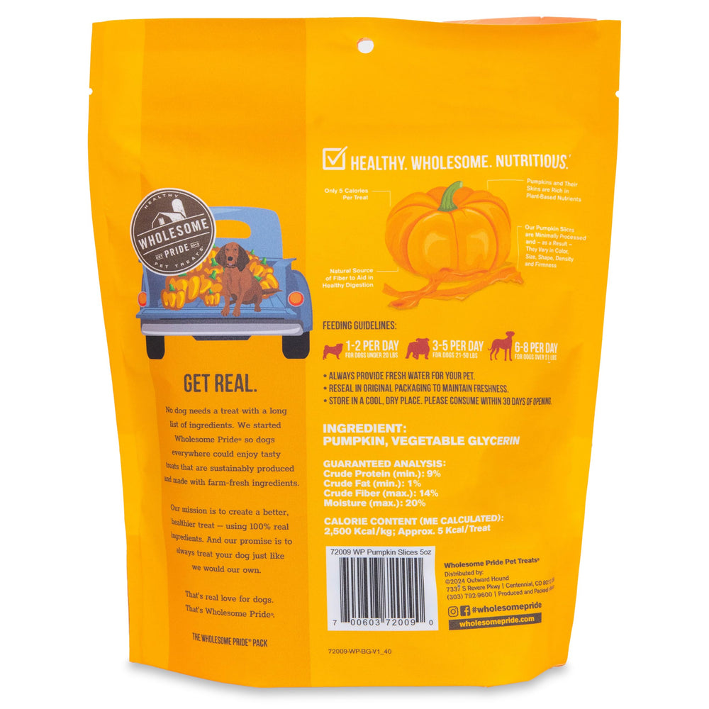 Citrouille séchée Wholesome Pride, friandise pratique et saine pour les sorties.