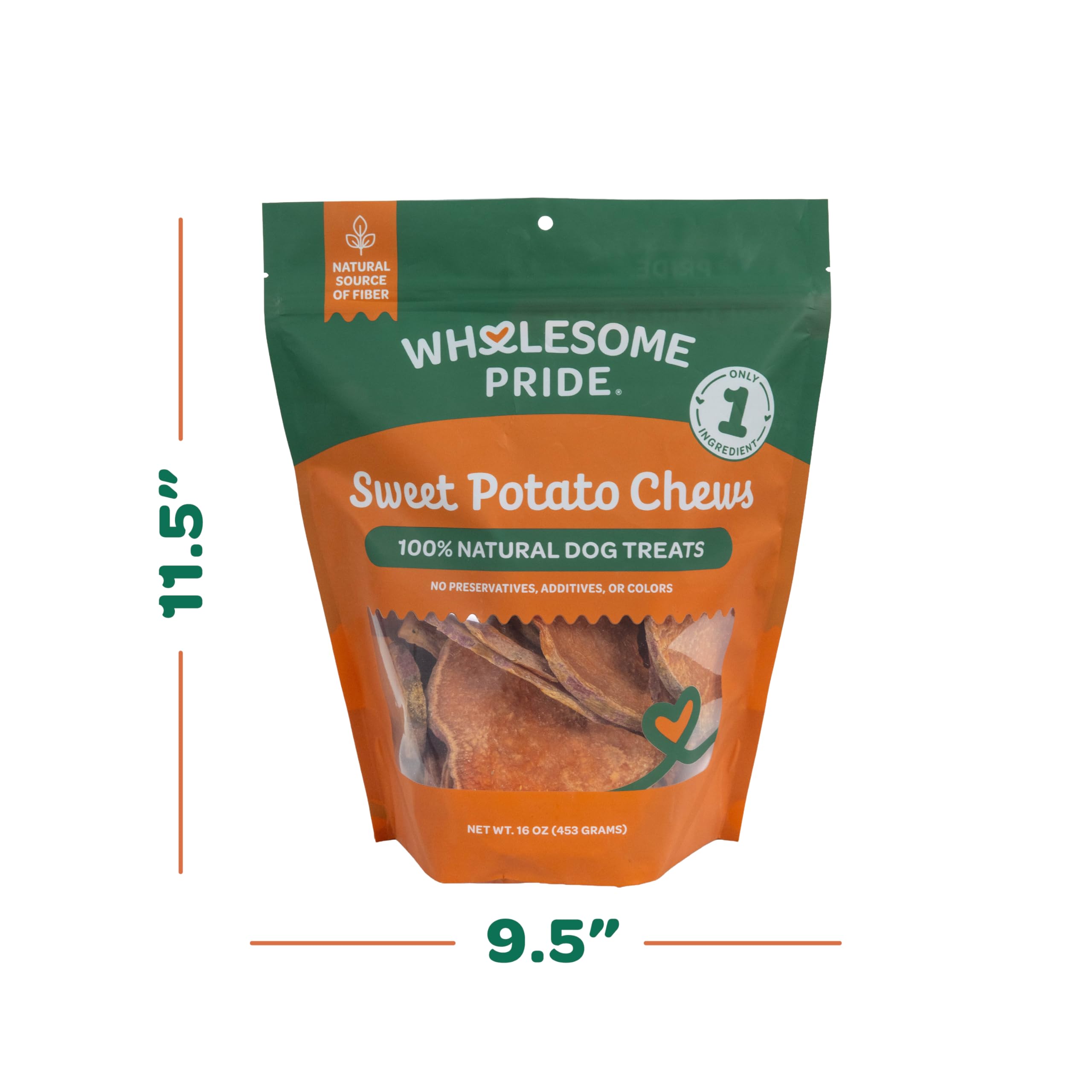 Wholesome Pride friandises patate douce naturelles, patates déshydratées à l’essentiel.